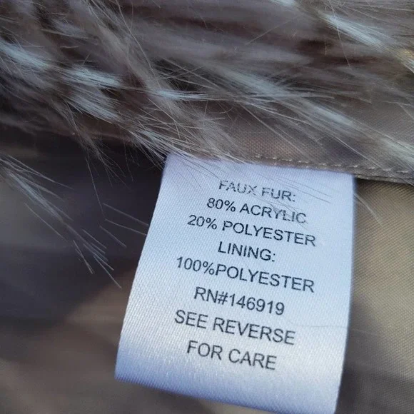 Faux Fur Vest Taupe Tan Variegated Vegan VSCO Juniors Sz M - Picture 8 of 10